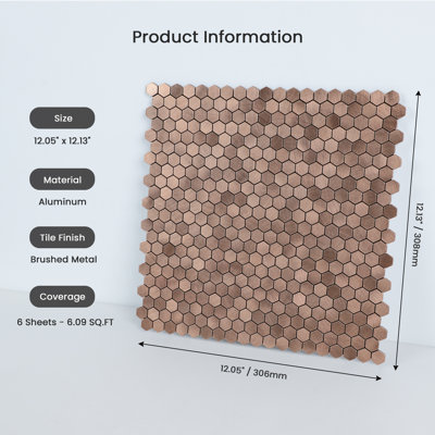 Peel and Stick Backsplash Mini Hexagon Tile, Self Adhesive Stick on Wall Tiles for Kitchen (Rose Pink)