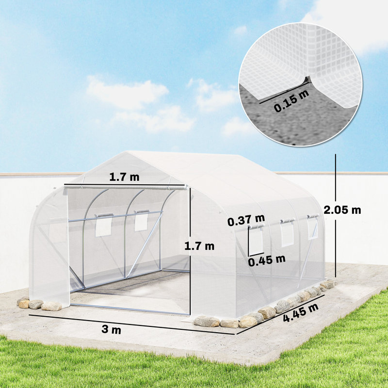Aaliegha 10 Ft W x 15 Ft D Mini Greenhouse