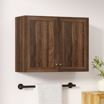 Farmhouse Wood Wall Cabinet, Storage Cabinet With Doors And Adjustable Shelf
