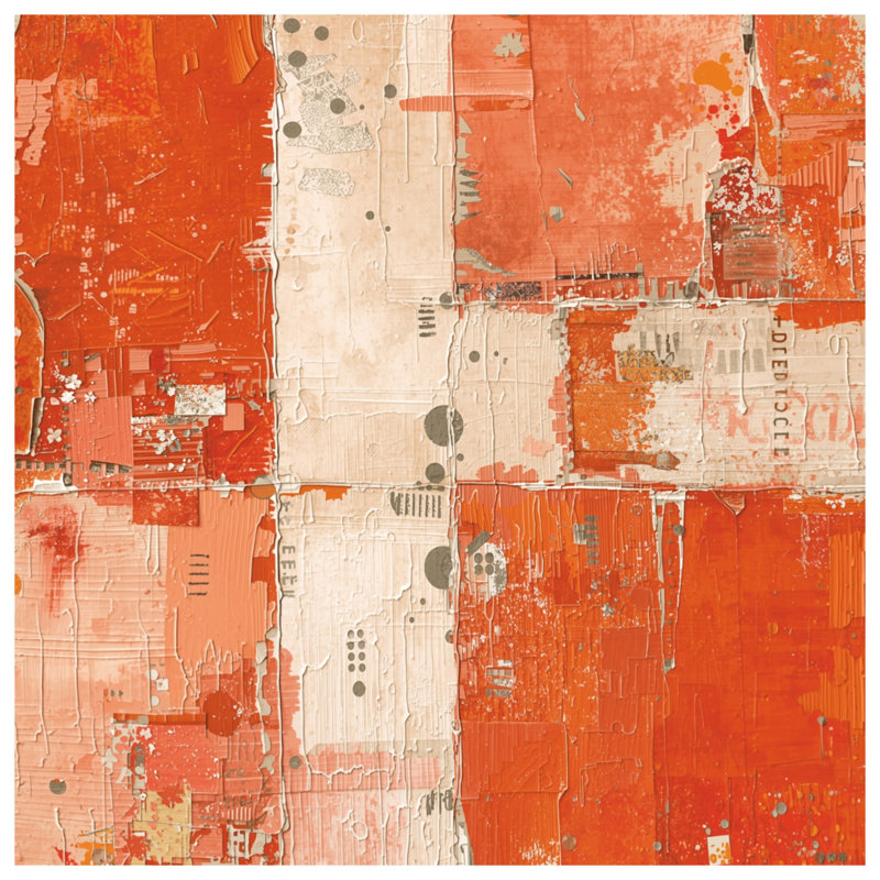 Housses de couette abstraites orange et beige, Très grand lit