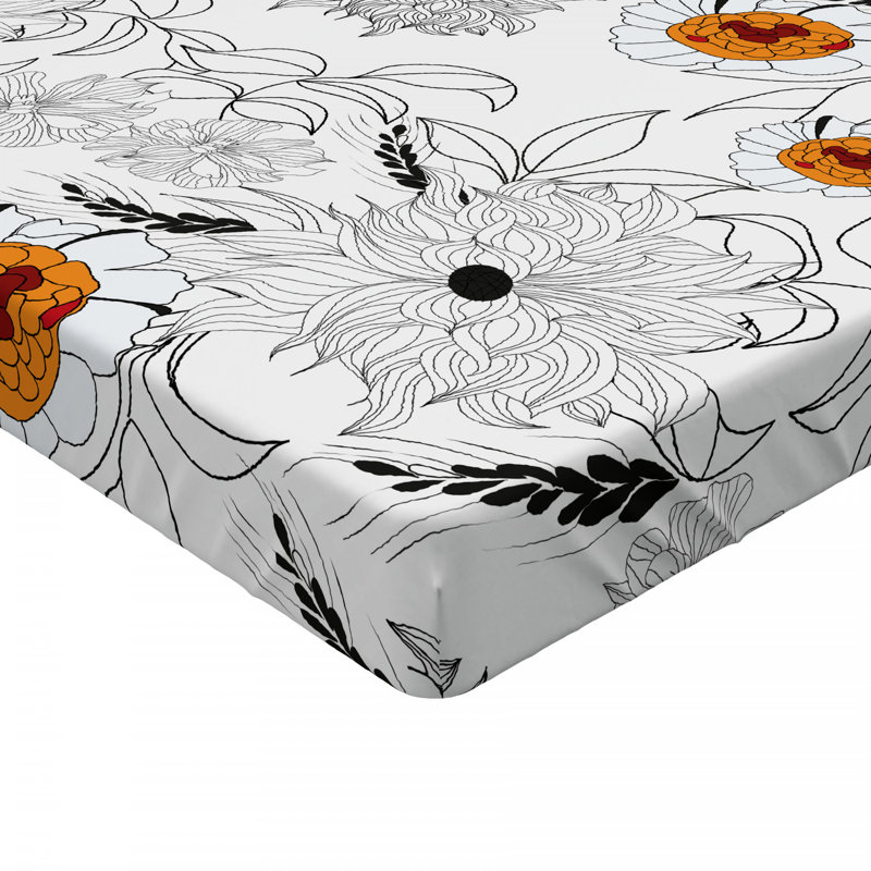 Microfiber Floral Fitted Sheet, Full Fitted Sheet