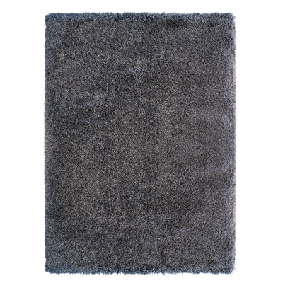 Mosman Shag Modern Solid Color Charcoal Gray Polypropylene Thick Plush Shag Area Rug