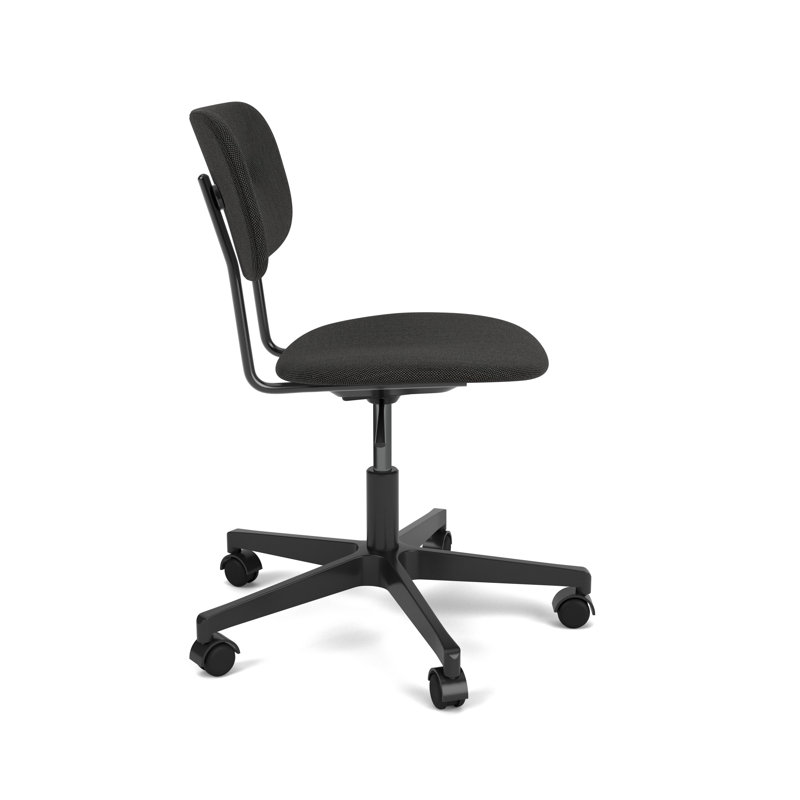 Co Swivel Task Chair, Black Oak/Black, Black, Wool Blend