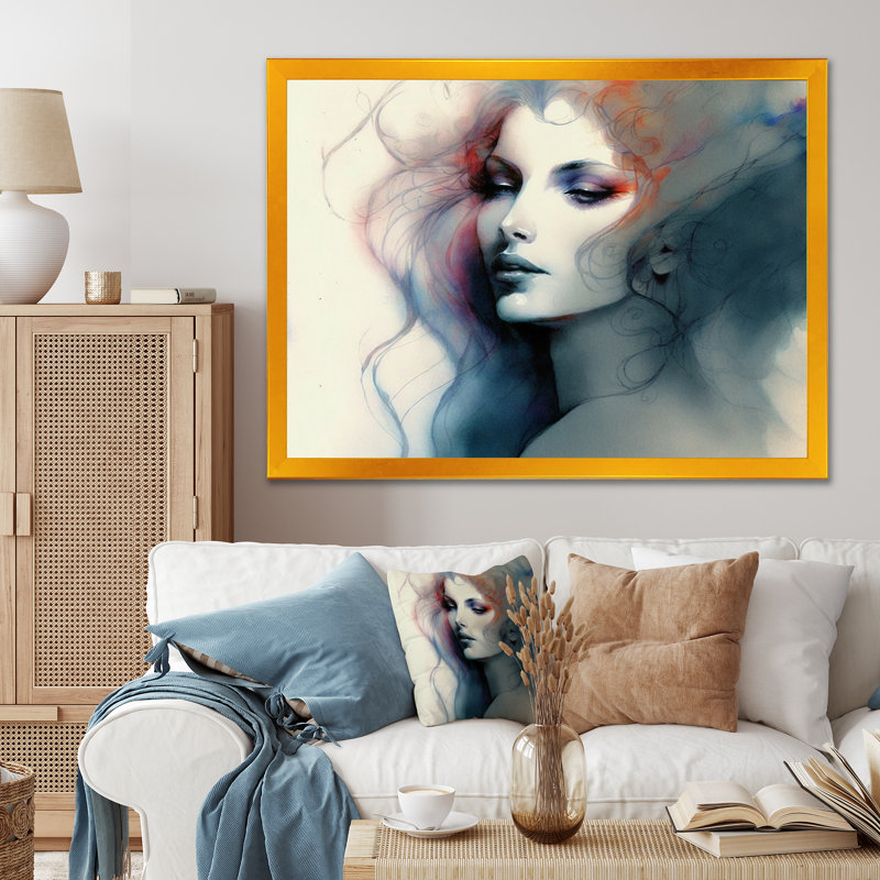 «Anthonio Sensual Woman Impression Watercolor V», reproduction sur toile, Impression dorée sur toile encadrée