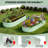 4 x 2 x 1 FT Raised Garden Bed, Galvanized Oval Planter, Rubber Edge, Outdoor, Light Green, 2 PCS-1740593311