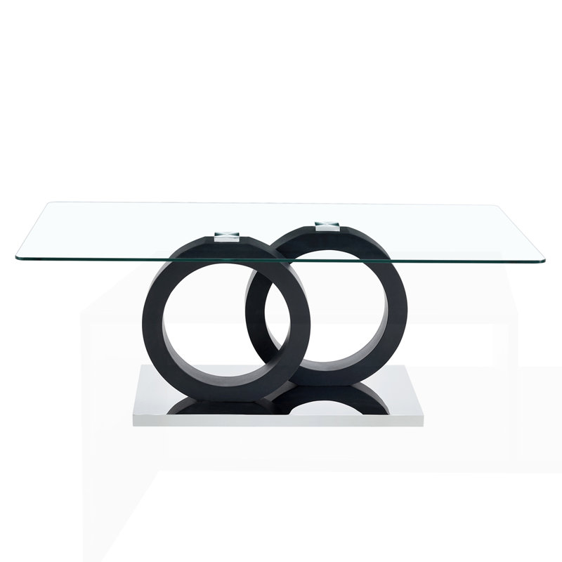 Table basse de style moderne avec plateau en panneau de fibres à densité moyenne, Noir