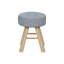 Repose-pieds, repose-pieds, repose-pieds, repose-pieds rond 12 po, velours gris, pieds en bois naturel, contemporain, moderne