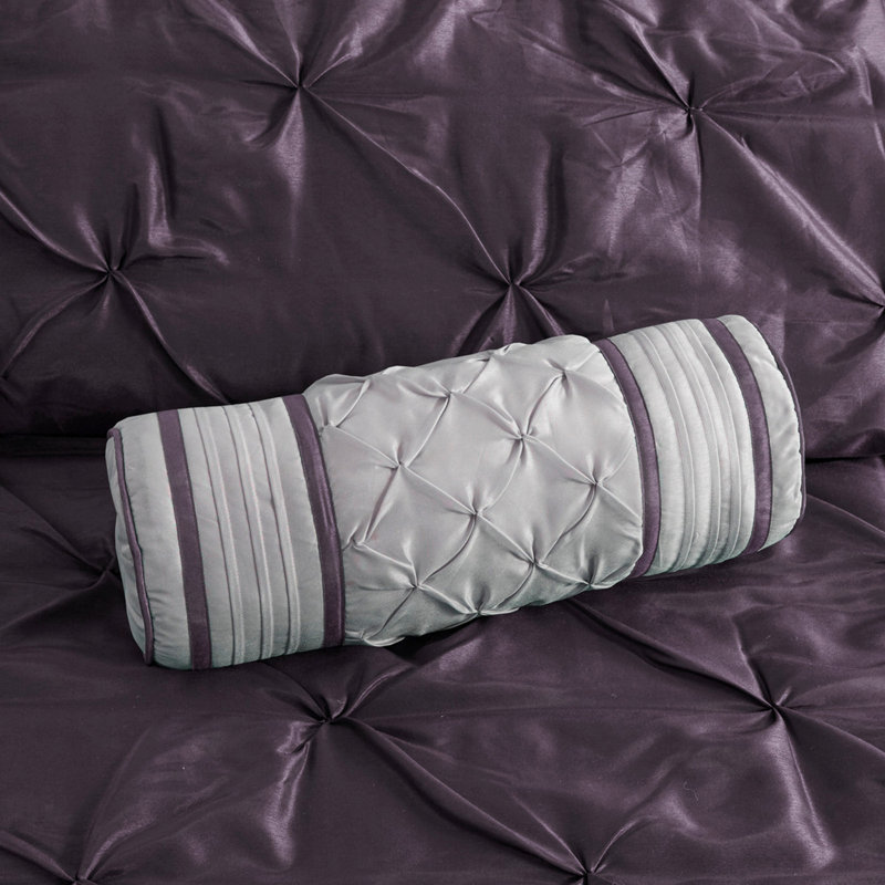 7 Piece Tufted Comforter Set Plum