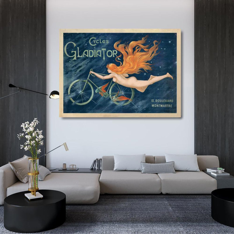 Trinx Anonymous Gallery Wrapped Canvas Art Titled: Cycles Gladiator, 1895 ca, 36" H x 48" W