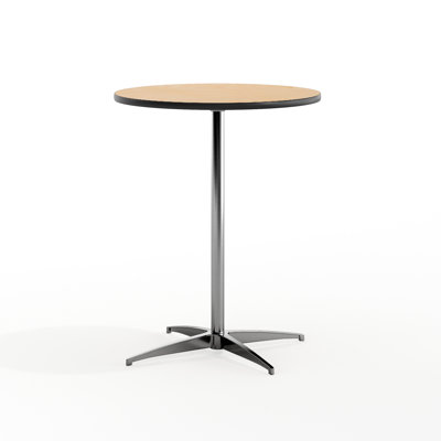 Marrel Round Wood Cocktail Table with Columns
