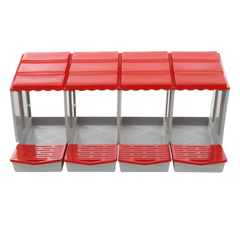 Boîte de nidification à 4 compartiments avec œufs, Rouge