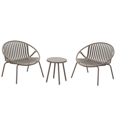 Ensemble de mobilier de patio, ensemble de conversation 3 pièces en résine tressée avec table et 2 chaises en résine, ensemble de conversation pour le jardin