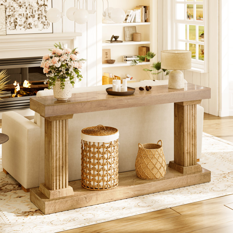 160Cm Console Table, Light Brown