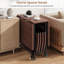 Ensemble table et chaises pliantes 5 pièces pour 4 personnes, gain de place : table à abattants, 4 chaises pliantes, étagère de rangement, roulettes verrouillables, structure en acier robuste et compacte – Noyer-932100676-932100677
