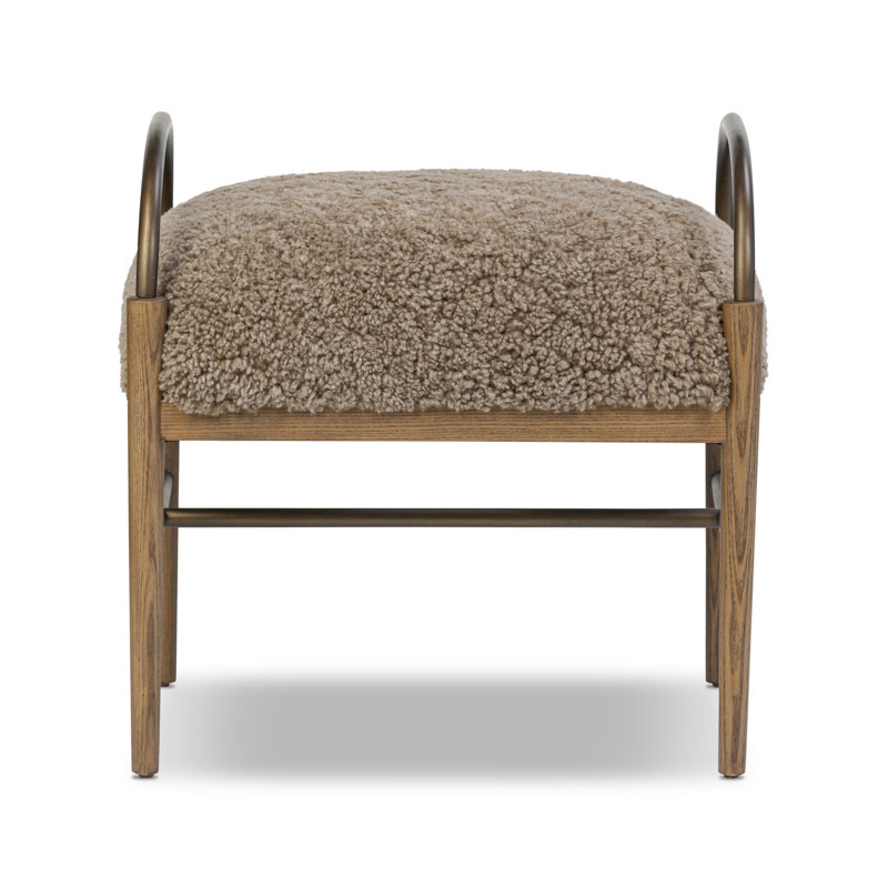 Demi Upholstered Accent Stool, Taupe