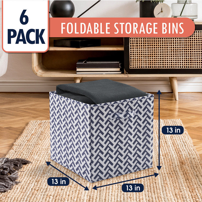 Ensemble de bacs en carton pliables en tissu