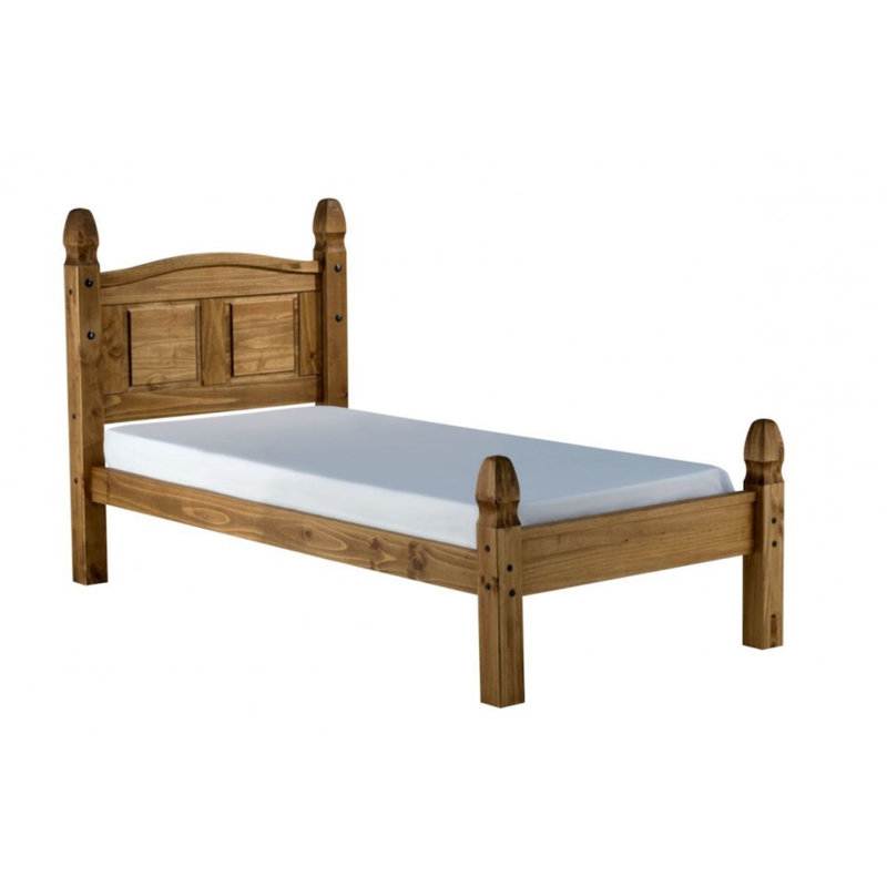 Corona Low Foot End Bed Frame, Single (3'), Antique Wax