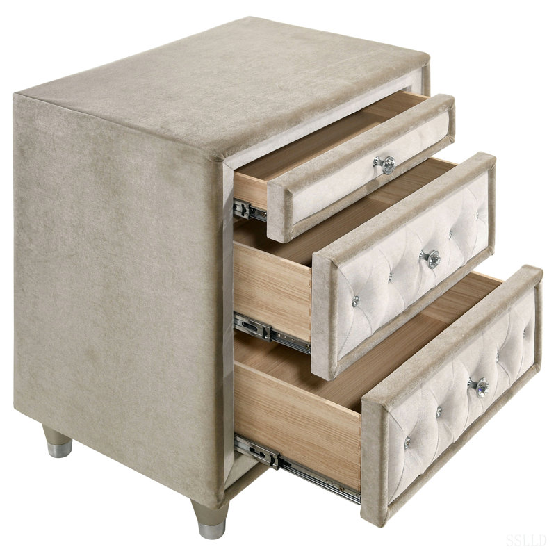 Williams Ivory and Camel 3-drawer Nightstand