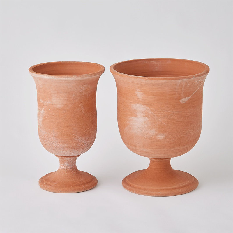 Villa Chalice Vase-Terracotta, 20" H x 16" W x 16"D
