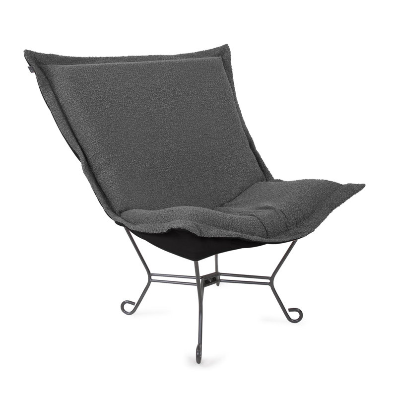 Fauteuil Scroll Puff - titane - gris anthracite Barbet, Gris anthracite