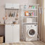 Over The Washer and Dryer Storage Shelf, 3 Tier Laundry Room Drying Rack with Hanger Rod and Hooks, Adjustable Over Washer and Dryer Shelves, Laundry Room Shelf Storage Space Saver,