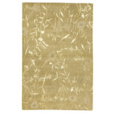 Hand Knotted Area Rug in Straw And Ivory