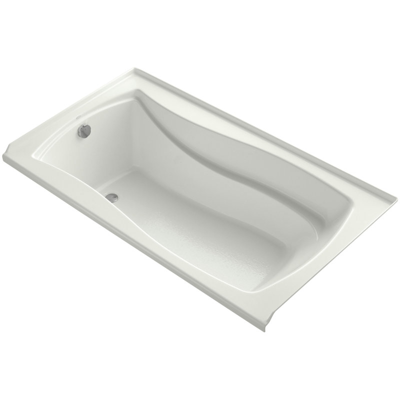 Mariposa 66" x 36" Drop In Soaking Bathtub, Biscuit, Left