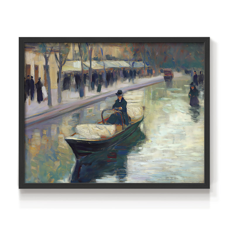 Nautical Series-XVIII - Reproduction encadrée - Restickable, H 22 po x l 28 po, Noir, noir, noir, noir