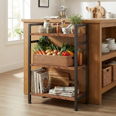 3 Tiers Bookshelf, Classical Book Shelf, Tall Display Shelves In Living Room/Home/Office, Storage Organizer For Cds/Books/Movies