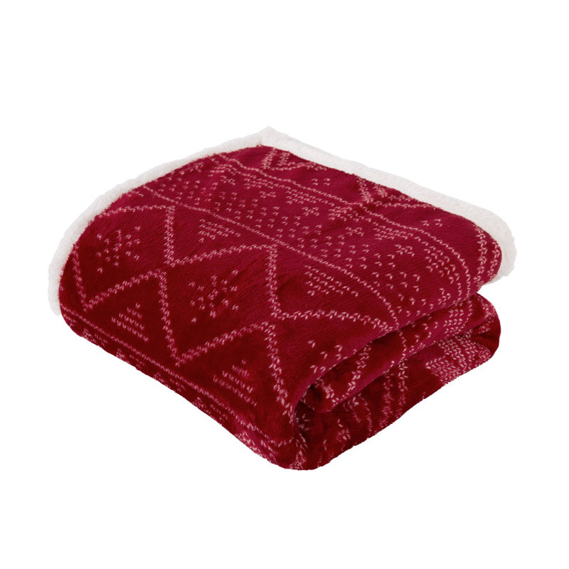 Diego Knitted Throw Blanket, Red