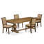 L'ensemble de table de salle à manger 5 pièces comprend une table de cuisine et 4 chaises de salle à manger modernes en cuir de polyuréthane beige avec dossier haut - finition noyer antique-1258971042-1258971052-1254225555