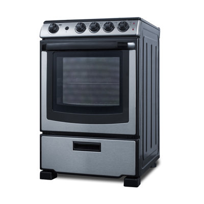 Summit Appliance 24" 2.9 Cubic Feet Electric Free Standing Range with Radiant Cooktop