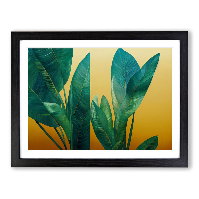 Cosmopolitan Tropical Leaves - Framed Print, Black, 46cm H x 64cm W x 2cm D