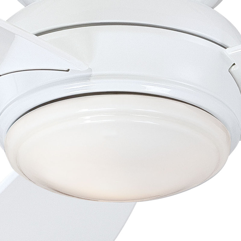 52" White Low Profile LED Ceiling Fan with Remote and Light Kit