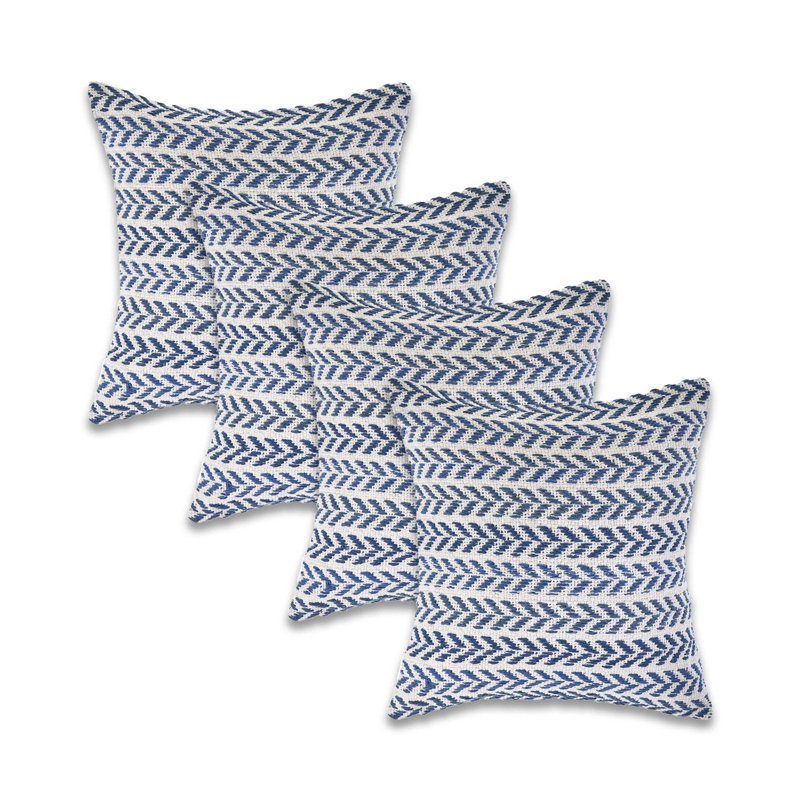 Ensemble de coussin décoratif en coton tissé à la main, Marine, Polyester / bourre de polyester