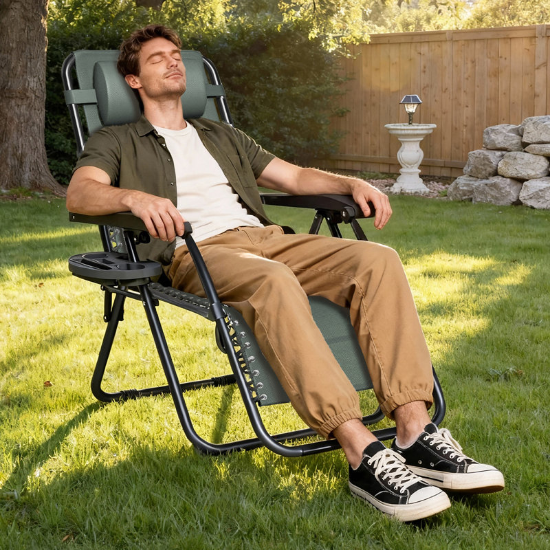 Folding Recliner Chair, Green