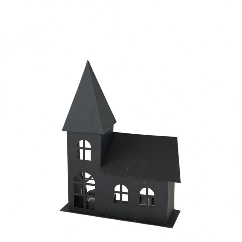 Maison en métal avec porte-bougie