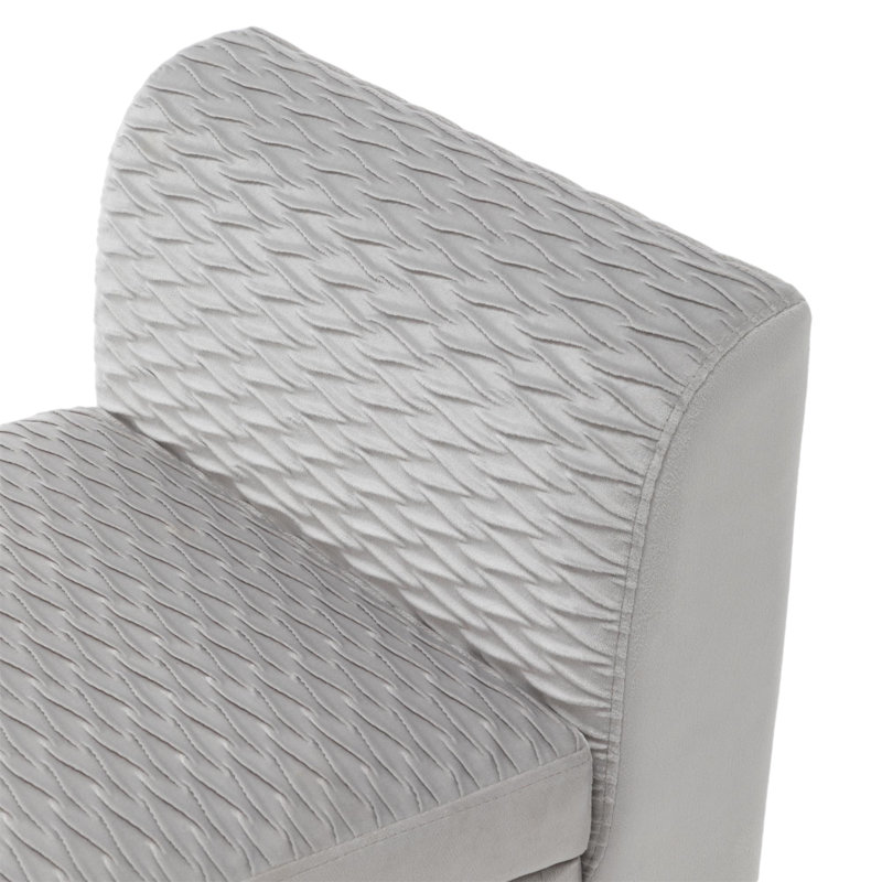 Natayah Velvet Upholstered Storage Bench, Gray