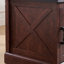Table de bout Farmhouse avec porte de grange et tablette réglable, table d'appoint rustique pour rangement et style