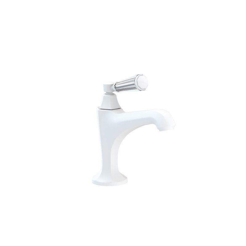Metropole Single Hole Bathroom Faucet with Drain Assembly, Matte White