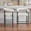 Ensemble de 2 tabourets de bar modernes rembourrés, chaises à hauteur de comptoir en tissu avec structure et accoudoirs en métal Boucle-671834030