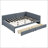 Full Size Upholstered Daybed With 2 Storage Drawers Sofa Bed Frame No Box Spring Needed-1837232360