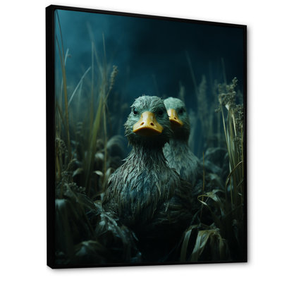 «Midnight Misty Marsh Duck» - Art mural animal canard