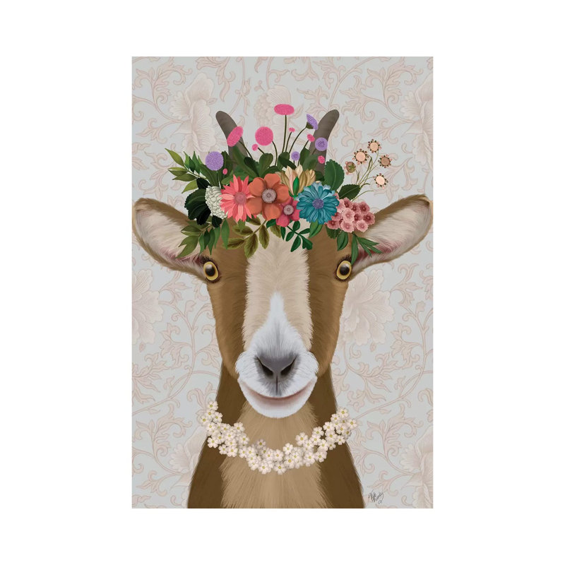 «Goat Bohemian 3» par Fab Funky - impression sur toile tendue, H 18 po x l 12 po x 1,5 po