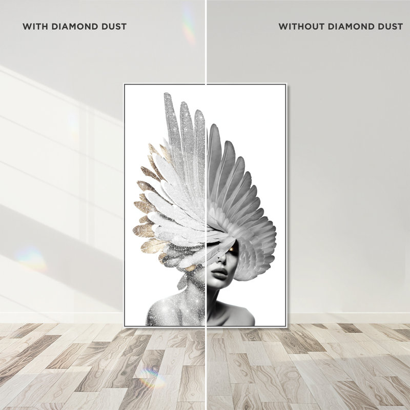 Refined Wings II Canvas Fashion Print by Oliver Gal, 55"H x 37"W, White Frame