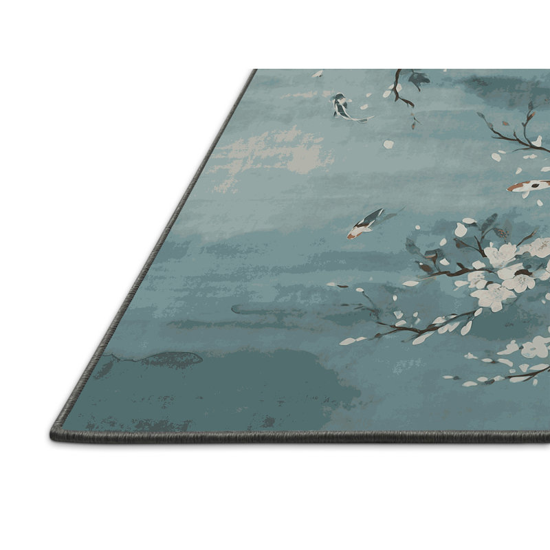 Tapis gris soyeux et moelleux, Rond 3 pi