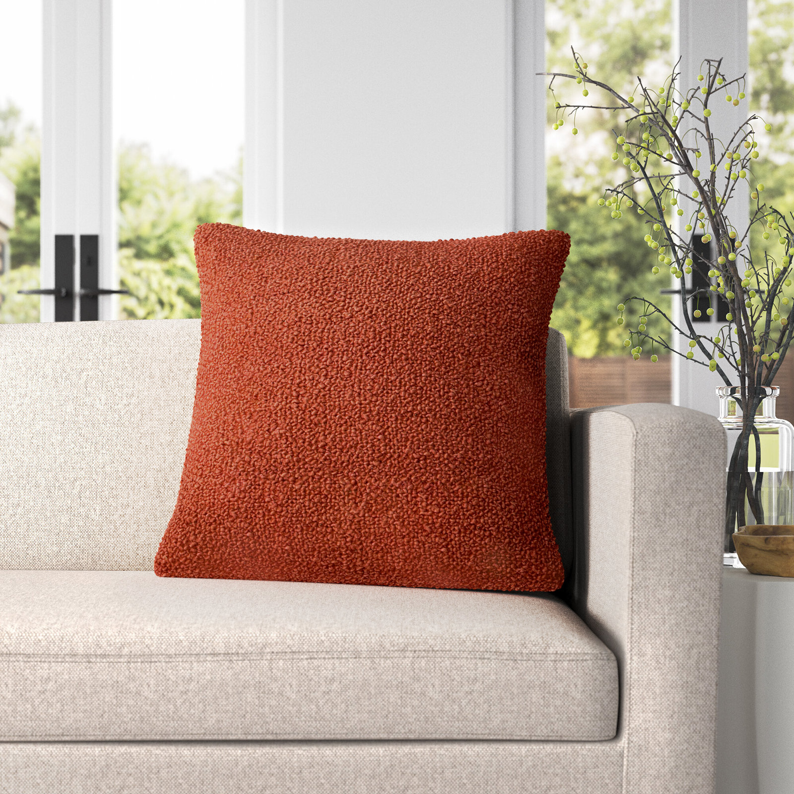 Throw Pillow, Rust, Pillow Cover Only - No Insert 