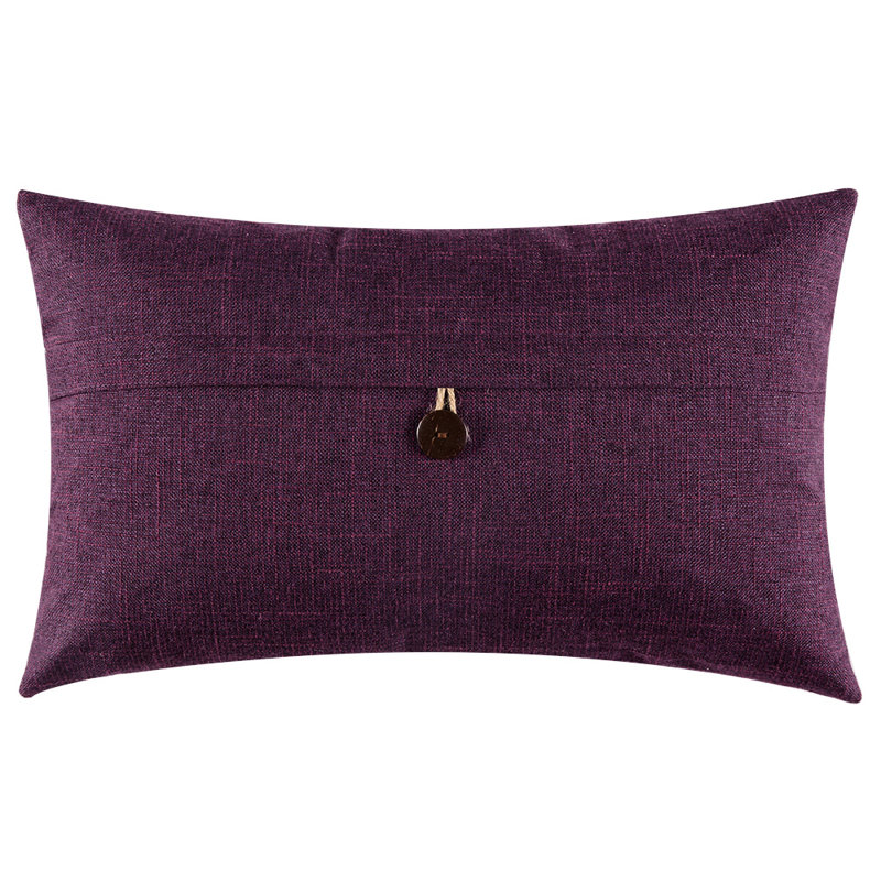 Buttons Cotton Blend Reversible Throw Pillow, Purple