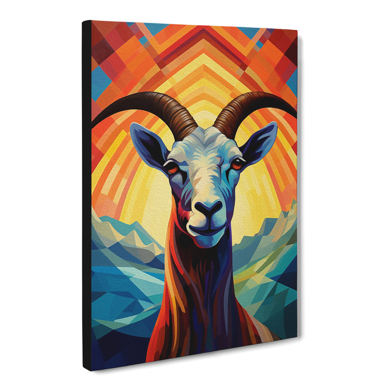 Goat Deco No.2 - No Frame Print, 50cm H x 35cm W x 3cm D