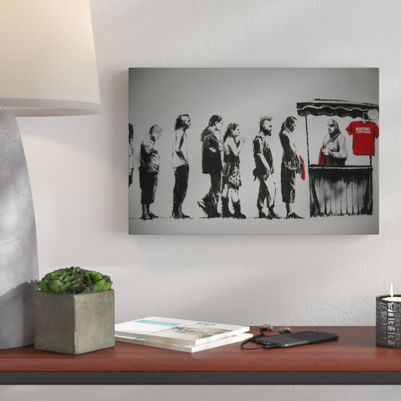 Destroy Capitalism by Banksy - Wrapped Canvas Print, 71 cm H x 107 cm W x 3 cm D